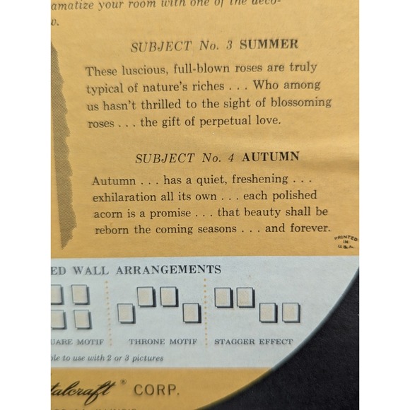 VTG Four Seasons Metal Craft MCM 3D Regency Wall Art Set of 2 Autumn Spring - Picture 7 of 10